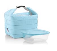 Guzzini Handy Borsa Termica Porta Pranzo 7 Lt, Contenitore 1,4 L, Celeste | Look elegante e contemporaneo, efficace isolamento termico, capiente e salvaspazio, pratica da trasportare