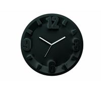 Guzzini Home Orologio da Parete, Modello 3-6-9-12, San/Meccanismo, Nero, 31.5x30x3.5 cm