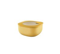 Guzzini - Kitchen Active Design, STORE&MORE BIO, Contenitore Ermetico Basso per Frigo/Freezer/Microonde (M) - Giallo Mango, 16 x16 x h7,8 cm | 975 cc - 170720236