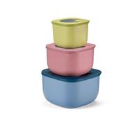 Guzzini - Kitchen Active Design, STORE&MORE BIO Set 3 Contenitori Ermetici Alti per Frigo/Freezer/Microonde - Multicolour, 19,5 x19,5 x h12,3 cm | 750/1550/2800 cc - 17072652
