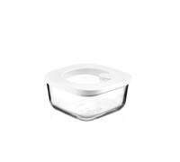 Guzzini - Kitchen Active Design, STORE&MORE GLASS, Contenitore Ermetico in Vetro per Frigo/Freezer/Microonde (S) - Trasparente, 12 x 12 x h6,3 cm | 410 cc - 11330011