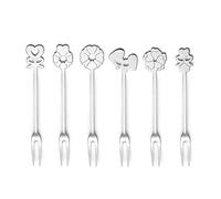 Guzzini Aperitivo Love Set 6 Forchettine, Stainless Steel 18/12, Argento, 20