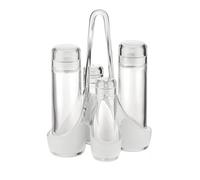 Menage bicolore 18.5x14xh24 cm 160 cc- 50 cc bottiglie in vetro Trasparente trasparente