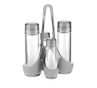 Guzzini Menage Set Olio Aceto Sale e Pepe Glam/Vintage, Grigio Cielo, 18.5 x 14 x h24 cm