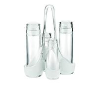 (TG. 18.5 x 14 x h24 cm) Guzzini Menage Set Olio Aceto Sale e Pepe Glam/Vintage,