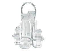Guzzini Menage Set Olio Aceto Sale e Pepe Gocce, Trasparente, 17 x 15 x h22.5 cm