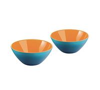Guzzini My Fusion - Set di 2 Ciotole in Acrilico Resistente Senza Bpa, Diametro 4-3/4', Ottimi per Dessert, Soups e Side, Blu, Arancione