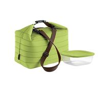 Guzzini - On The Go, Set Borsa Termica Grande con Contenitore - Verde Mela, Borsa 30 x 18 x h30 cm, Contenitore 19,6 x 19,6 x h7 cm, 1400 cc - 03290384