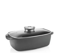 Rostiera ALTA Rettangolare 39x22x h 15,7 cm linea Cook e space adatta a tutte le fonti di calore anche induzione lavabile in lavastoviglie colore nero grigio