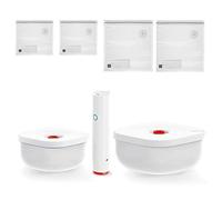Guzzini - SAVE IT Set Sottovuoto: Contenitori 450/975cc, Pompa, Sacchetti 2 Piccoli/2 Grandi, Confezione Regalo - Bianco, 20 x 20 x h10 cm - 11850911