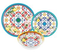 GUZZINI SERVIZIO PIATTI 18 PEZZI IN MELAMINA - FLOWER & LEMON