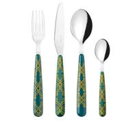 Guzzini 28195069 Set Posate, Acciaio Inossidabile, Verde Smeraldo