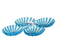 Antipastiera quattro scomparti set 2 pezzi in SMMA Dimensione 32x22 x h5 cm - 420 cc Colore Turchese turchese