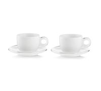 GUZZINI SET 2 TAZZE CAPPUCCINO IN PORCELLANA CON PIATTINO IN PLASTICA - GOCCE