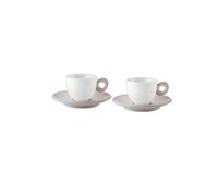 Set 2 tazzine Caffè con piattino Everyday Guzzini 081700158 Porcellana Bianco Grigio Tortora lavastoviglie
