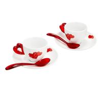Set 2 tazzine con piattino guzzini collezione love rosso 11410065