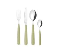 Guzzini - Set 24 posate in acciaio inossidabile, bianco, "POP" (verde alga)