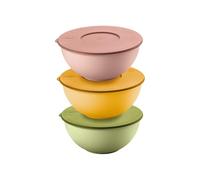 Guzzini -SET 3 CONTENITORI 16CM CON COPERCHI EVERYWHERE BIO Colori decori vari
