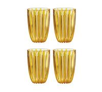 Guzzini Set 4 Bicchieri da Bibita Acqua Bevanda Dolcevita 123900151 Trasparente Giallo Plastica Biologica 470cc