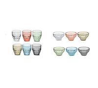 Guzzini Set 6 Bicchieri Bas Tiffany Assorted &Fratelli, Set 6 Copette, Tiffany, Multicolore, 12 Cm