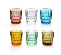 Guzzini Set 6 Bicchierini, in Vetro, Vanity Multicolor