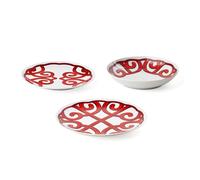 GUZZINI Set 6 Posti Tavola Harmonia Natalizia Porcellana Bianco Rosso 18 Pz