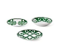GUZZINI Set 6 Posti Tavola Harmonia Natalizia Porcellana Bianco Verde 18 Pz
