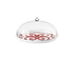 GUZZINI Set Tortiera Natalizia Harmonia Melamina D 30,4 Cm H 15 Cm Table Decor Bianco Rosso