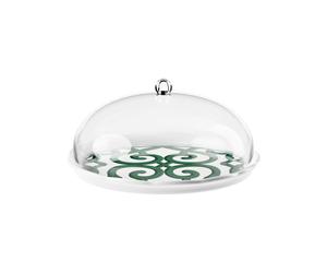 GUZZINI Set Tortiera Natalizia Harmonia Melamina D 30,4 Cm H 15 Cm Table Decor Bianco Verde