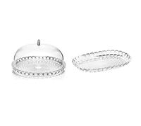 Guzzini Set Tortiera Piccola Tiffany, Trasparente, Ø30 x h16 cm & Vassoio a Ser