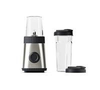 Guzzini, Sous Chef, Frullatore On-the-Go con Due Bicchieri Ermetici, 600ml e 300ml, Doppia Lama in Acciaio Inox, Funzione Pulse, Due Velocità, Bio-based (Anthracite)