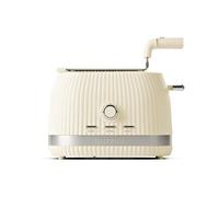 Guzzini, Sous Chef, Tostapane in Materiale Bio-Based, 7 Livelli di Tostatura, con Pinze Apribili e Griglia Scalda-Croissant, Vaschetta Raccoglibriciole Estraibile (Cream)