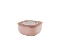Guzzini STORE&MORE BIO Contenitore frigo ermetico Quadrato Rosa 975ml | Contenitore 100% antigoccia, per frigo, freezer, utilizzabile in microonde con coperchio inserito, coperchio trasparente