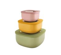 GUZZINI STORE&MORE BIO SET 3 CONTENITORI ERMETICI BASSI CON COPERCHIO