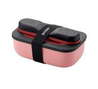 Guzzini Store On The Go STORE&GO Set Lunch Box con Posate da Viaggio, Polipropilene, Thermo Poli Rock, Stainless Steel, 21 x 12 x h 7 cm, 900 ml-Rosso Brillante, 02