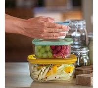 Guzzini Store&Plus Set 3 contenitori in vetro borosilicato con coperchio