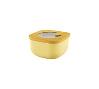 Guzzini Store&More Kitchen Active Design Contenitori Ermetici Bassi per Frigo/Freezer/ Microonde (S), 12.2 x 12.2 x 6.8 cm, Giallo (Ochre)