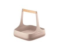 Guzzini - Tierra, ALL TOGETHER, Organizzatore da Tavola in Plastica Riciclata e Legno - Grigio Tortora, 22x22xh22,5 cm - 179300158