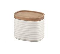 Fratelli Guzzini Tierra recipiente Ovale Bamboo, Plastica riciclata Bianco, Legno Fratelli Guzzini