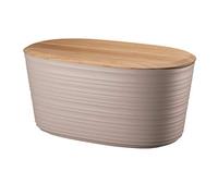 Guzzini - Tierra, Cassetta Pane in Plastica Riciclata con Coperchio Tagliere in Bamboo - Grigio Tortora, 39.2 x 23.2 x h 19 cm | 10 lt - 179600158