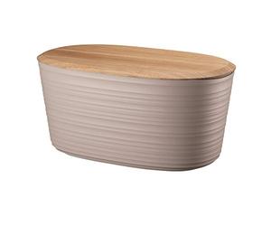 Guzzini - Tierra, Cassetta Pane in Plastica Riciclata con Coperchio Tagliere in Bamboo - Grigio Tortora, 39.2 x 23.2 x h 19 cm | 10 lt - 179600158