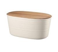 Breadbox With Bamboo Breadboard Top "Tierra" - bianco