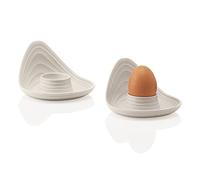 Guzzini - Tierra, Set di 2 Portauova in Plastica Riciclata - Bianco Latte, 12,3x12xh7,3 cm - 196300156