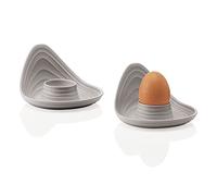 Guzzini - Tierra, Set di 2 Portauova in Plastica Riciclata - Grigio Tortora, 12,3x12xh7,3 cm - 196300158