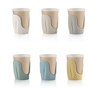 Guzzini - Tierra, Set di 6 Portabicchieri in Plastica Riciclata - Multicolore, 11,7x7xh17,7 cm- 19750052