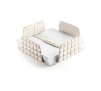 Guzzini - Tiffany, Portatovaglioli Orizzontale Quadrato con Barra Ferma Tovaglioli - Bianco Latte, 20 x 20 x h7,3cm - 198700156