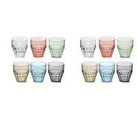 Guzzini - Tiffany, Set di 12 Bicchieri Bassi in Materiale Plastico - Multicolore, 27 x 9,5 x h16 cm | 350 cc - 22570252