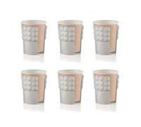 Guzzini - Tiffany, Set di 6 Portabicchieri Universali - Grigio Tortora, 13,4 x 8 x h16,5 cm - 199700158