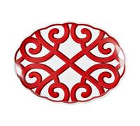 GUZZINI Vassoio Ovale Grande Natalizio Harmonia Melamina 51,5 x 38 Cm Table Decor Bianco Rosso