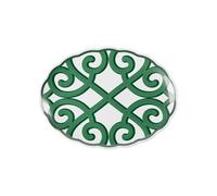 GUZZINI Vassoio Ovale Grande Natalizio Harmonia Melamina 51,5 x 38 Cm Table Decor Bianco Verde